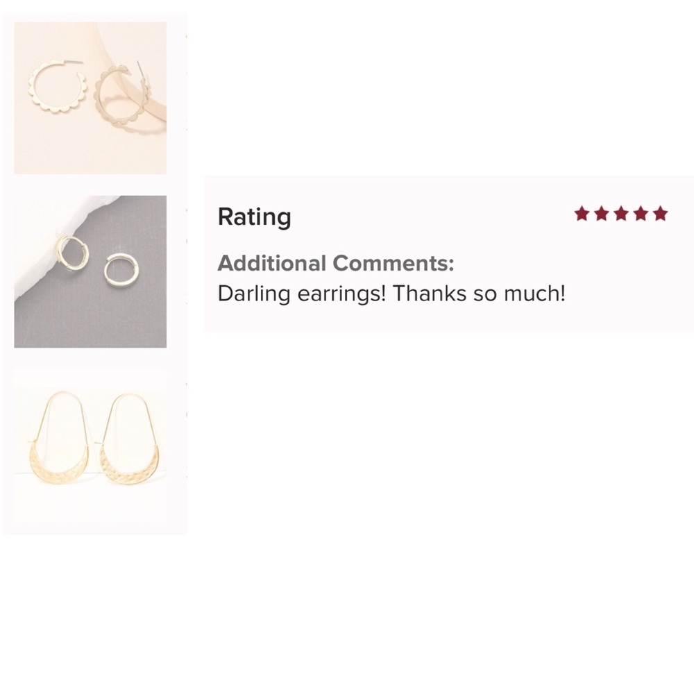 🔆3/$30 New Gold Scalloped Hoop Earrings - Picture 3 of 3